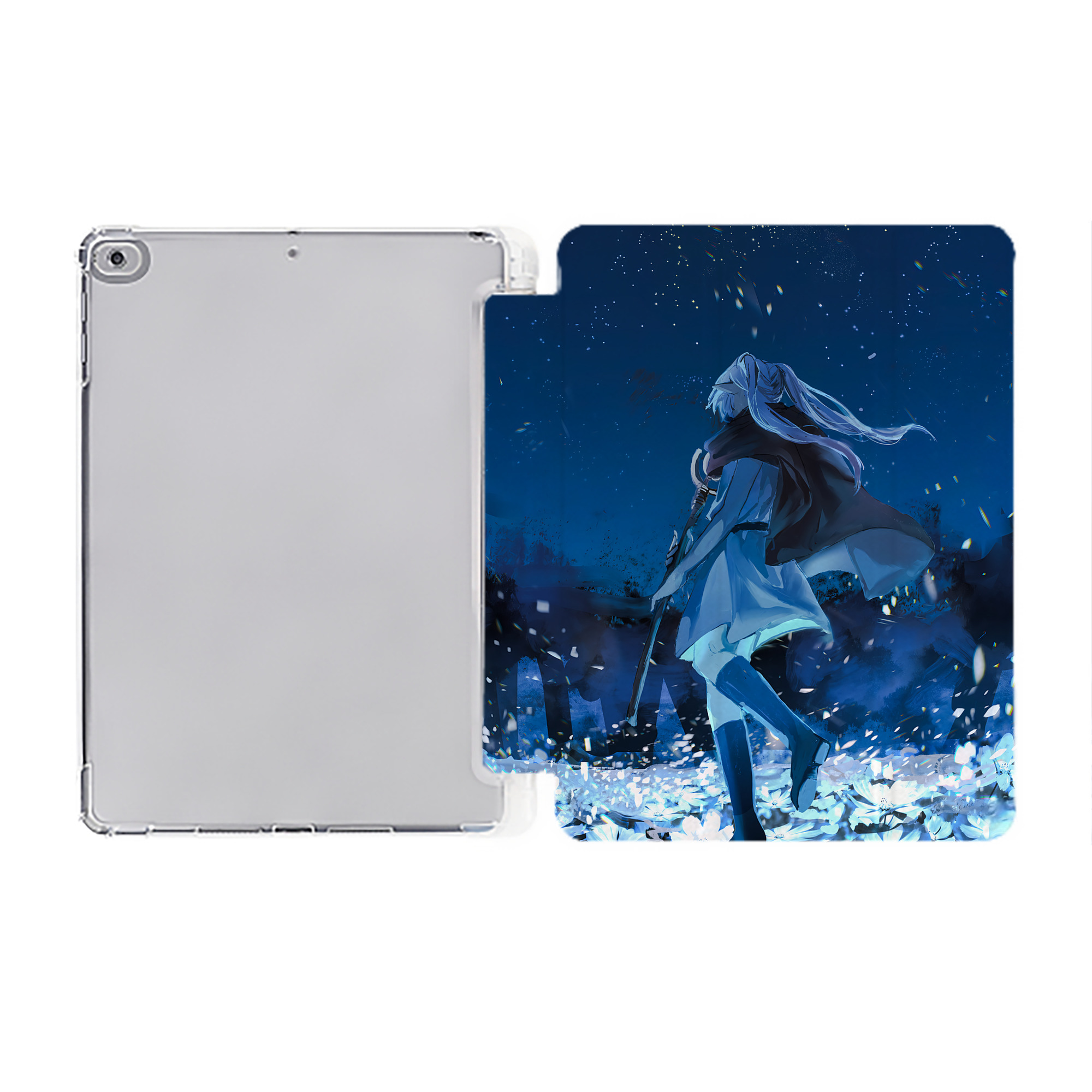 （画像用） 葬送のフリーレン Frieren IPad ケース ペン収納付き 三つ折りスタンド PUレザー×シリコン 対応機種9.5/10.5/10.9インチ